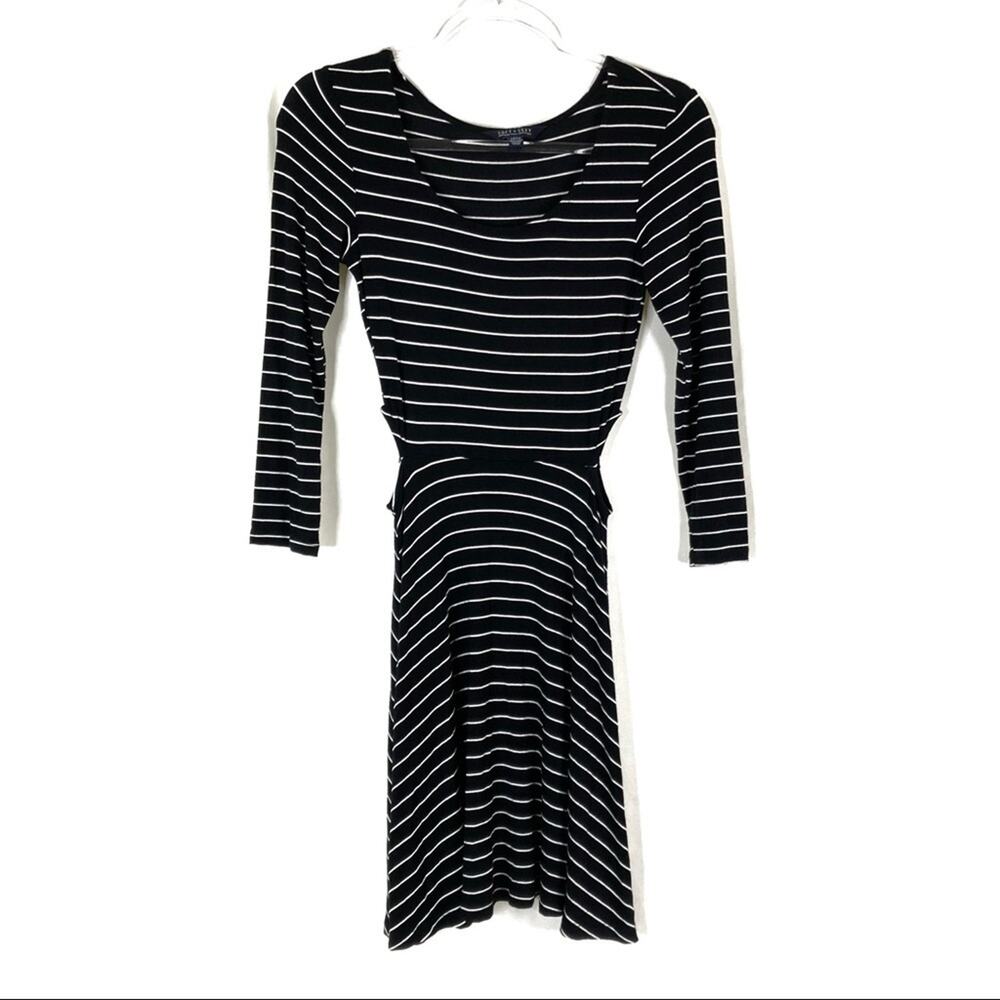 American Eagle Outfitters Soft & Sexy Black & White Stripe Skater Dress Womens S